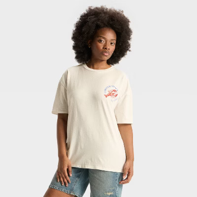 Women's Short Sleeve Round Neck Oversized Graphic T-Shirt - Wild Fable™ | Target