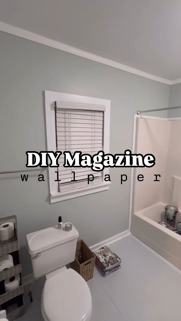 I’ve dreamed of doing this exact project since I was a kid—seriously! I remember going to a birthday party in elementary school and seeing a salon bathroom covered in magazine pages. I was obsessed from the second I saw it. Fast-forward to now, and I finally got my chance! 🤩

We needed to give our Airbnb bathroom a glow-up, but we were on a budget—so I got creative. I realized this was the moment to bring that childhood idea to life! And lucky for us, we have a subscription to @charlestonmag , which gave me the perfect materials. Plus, @hermosajewelry generously sent over TWO boxes of old issues to help me out. 🙌

Here’s how I created our DIY Charleston Magazine wallpaper: ⬇️

1️⃣ Prep the walls – Wipe them down and make sure they’re clean and dry.

2️⃣ Layout – Play around with the pages to figure out your layout. I didn’t have enough covers to do just those, so I mixed in my favorite articles, flashbacks, and standout photos for a layered look.

3️⃣ Apply with Mod Podge – Use a paintbrush to spread a thin layer of @modpodgecrafts (I used the satin finish) to the wall, then place the clipping. Don’t overdo it—you just need enough for it to stick without tearing the paper.

4️⃣ Smooth it out – Press each piece onto the wall and smooth it out with a squeegee or a credit card. Heads up: the glue dries fast, so place it carefully!

5️⃣ Seal it – Once everything’s in place, seal it with polycrylic using a FOAM roller (this is key to avoiding bubbles). I skipped polyurethane since it can yellow over time, and I wanted to keep the colors bright and true!

We trimmed each piece with a paper cutter to make them uniform, but also cut a few into different shapes to wrap around windows and maintain the flow.

The best part? It’s totally customizable, one-of-a-kind, and SO fun to create. I can’t wait to show you the full reveal soon! 🩵 What do you think so far?!

#diy #diywallpaper #magazinewallpaper #diyonabudget #charlestonmagazine #bathroomrenovation #bathroomdiy #bathroominspiration#diyprojectsideas #modpodge