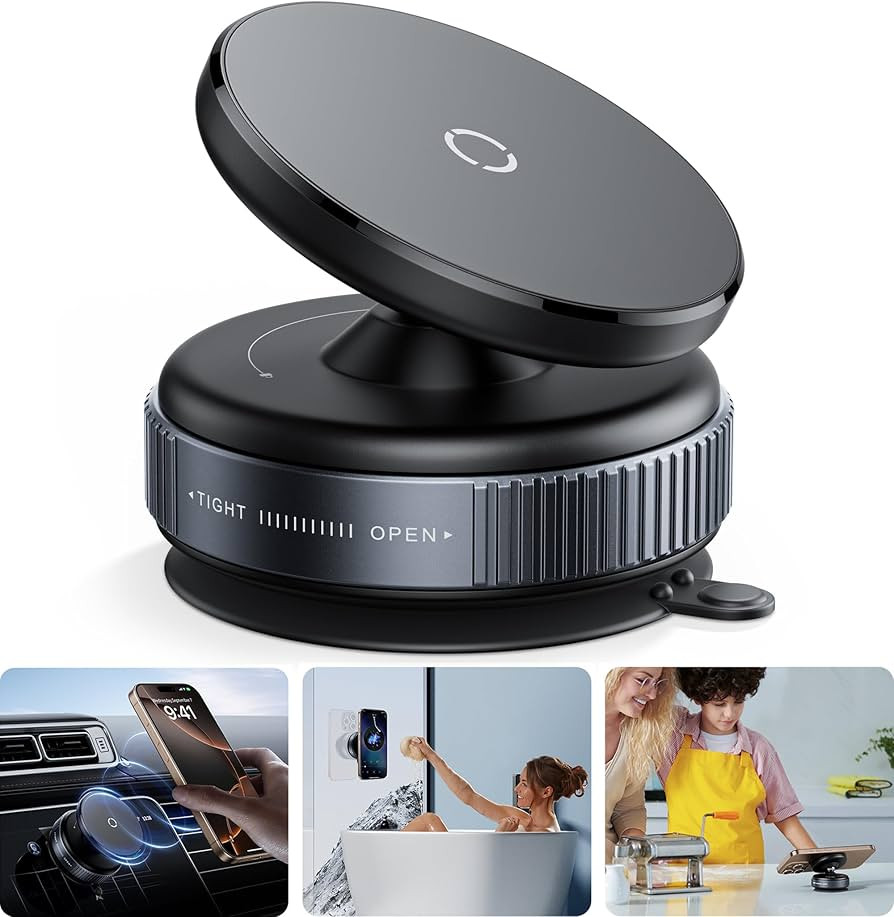 Latest Magnetic Car Phone Holder Ultra Vacuum Suction Cup Phone Mount Magnetic Car Mount Cell Pho... | Amazon (US)