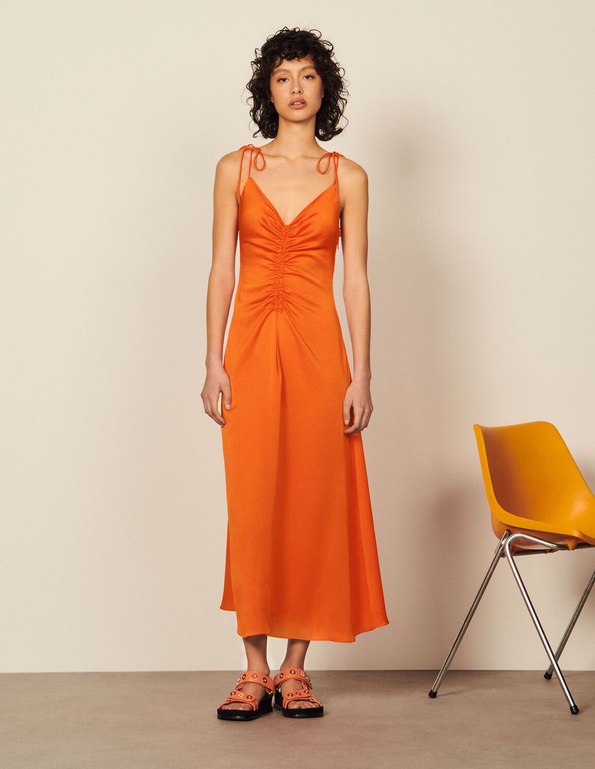 Long dress with narrow straps | Sandro (DE, FR & UK)