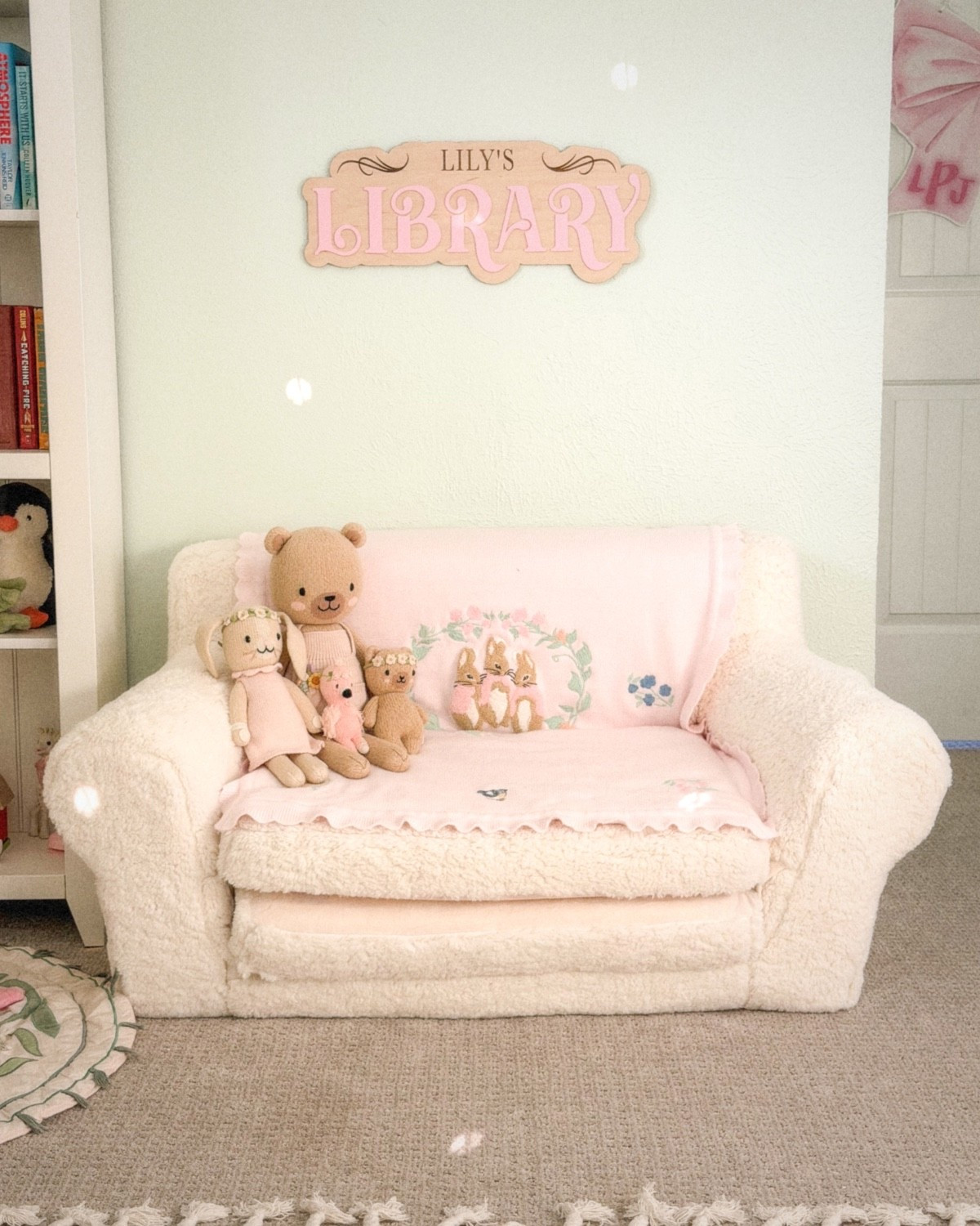 The coziest corner of my daughter’s library 🐰🌸🧸

#LTKmomlife #LTKHome #LTKKids