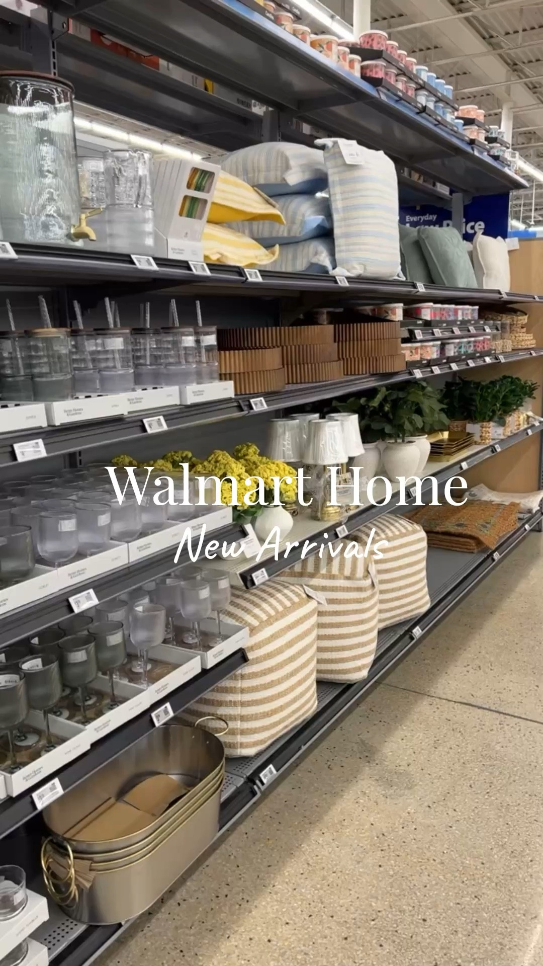 Walmart new home arrivals include melamine dinnerware, glass straws and tumblers, outdoor ottoman poof, wood trays, decorative pillows, faux floral and more. #walmarthome

#LTKHome
