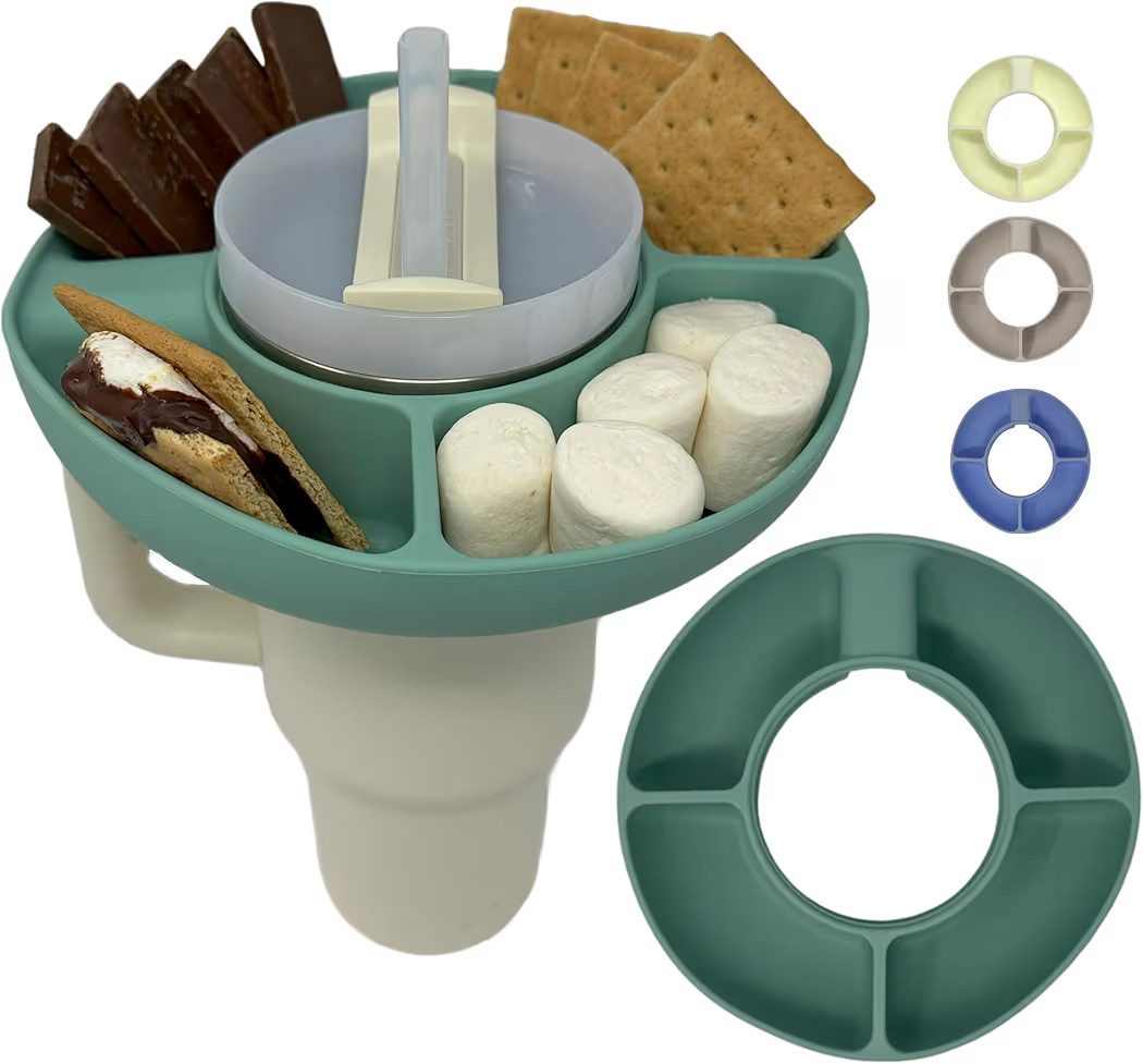 Resin and Reed Silicone Snack Bowl Compatable with 40oz Stanley Cup (Shale Green) | Amazon (US)