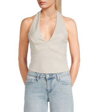 Moa Moa V-Neck Halter Smocked Top | Dillard's | Dillard's
