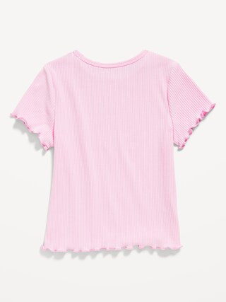 Short-Sleeve Lettuce-Edge T-Shirt for Toddler Girls | Old Navy | Old Navy (US)