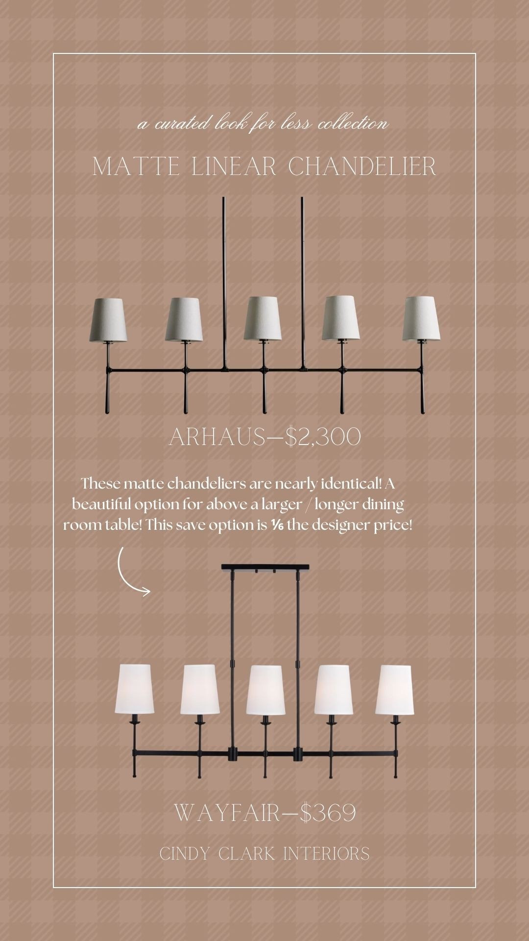 These matte chandeliers are nearly identical! A beautiful option for above a larger/longer dining room table! This save option is 1/6 the designer price! 

#LTKSaleAlert #LTKHome