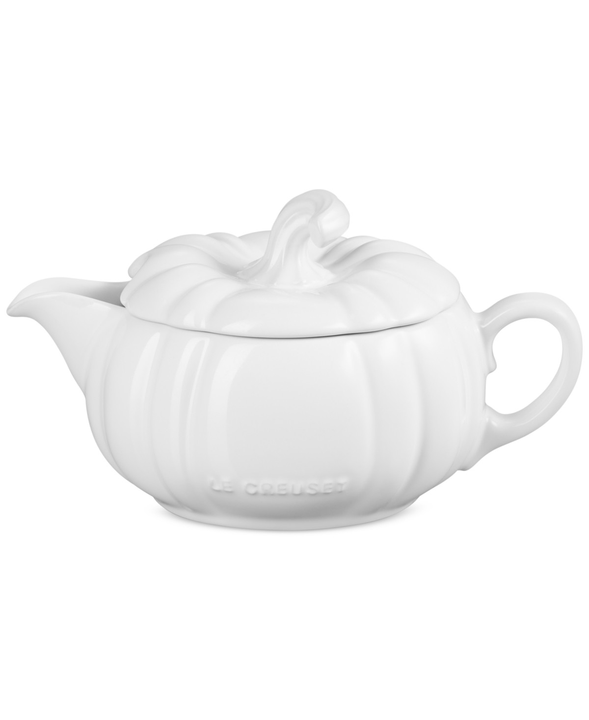 Le Creuset Stoneware Pumpkin 14-Oz. Gravy Boat with Lid - White | Macy's