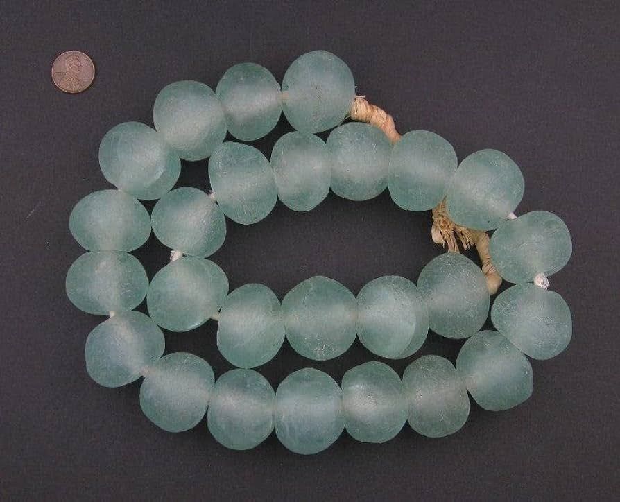 Super Jumbo Recycled Glass Beads - Beaded Wall Hangings - Extra Large African Sea Glass Beads 32-... | Amazon (US)