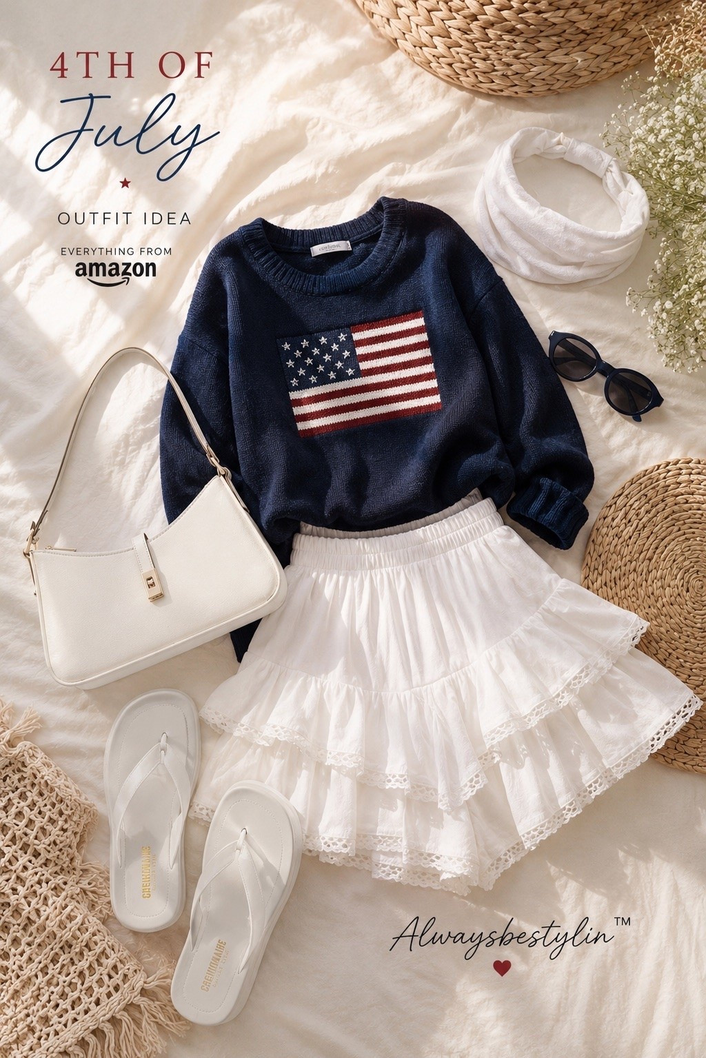 🇺🇸 Cozy but make it patriotic. ❤️🤍💙

This Amazon sweater and white skirt combo is the perfect outfit for cool summer nights, fireworks, and holiday weekend plans. Comfy, classic, and effortlessly cute with neutral accessories you’ll wear all season long.

✨ Amazon fashion find
✨ Perfect for 4th of July
✨ Cozy summer evening outfit
✨ Budget-friendly style

Everything is linked in my LTK! 🤍 Which piece is your favorite?

#LTKStyle #AmazonFashion #AmazonFinds #FourthOfJulyOutfit #PatrioticStyle #SummerStyle #CoastalStyle #AffordableFashion #SweaterWeather #WhiteSkirt #AmazonStyle #CasualChic #AlwaysBestylin

#LTKSeasonal #LTKSaleAlert #LTKootd