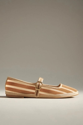 Dolce Vita Tameka Stripe Mesh Mary Jane Flats | Anthropologie (US)