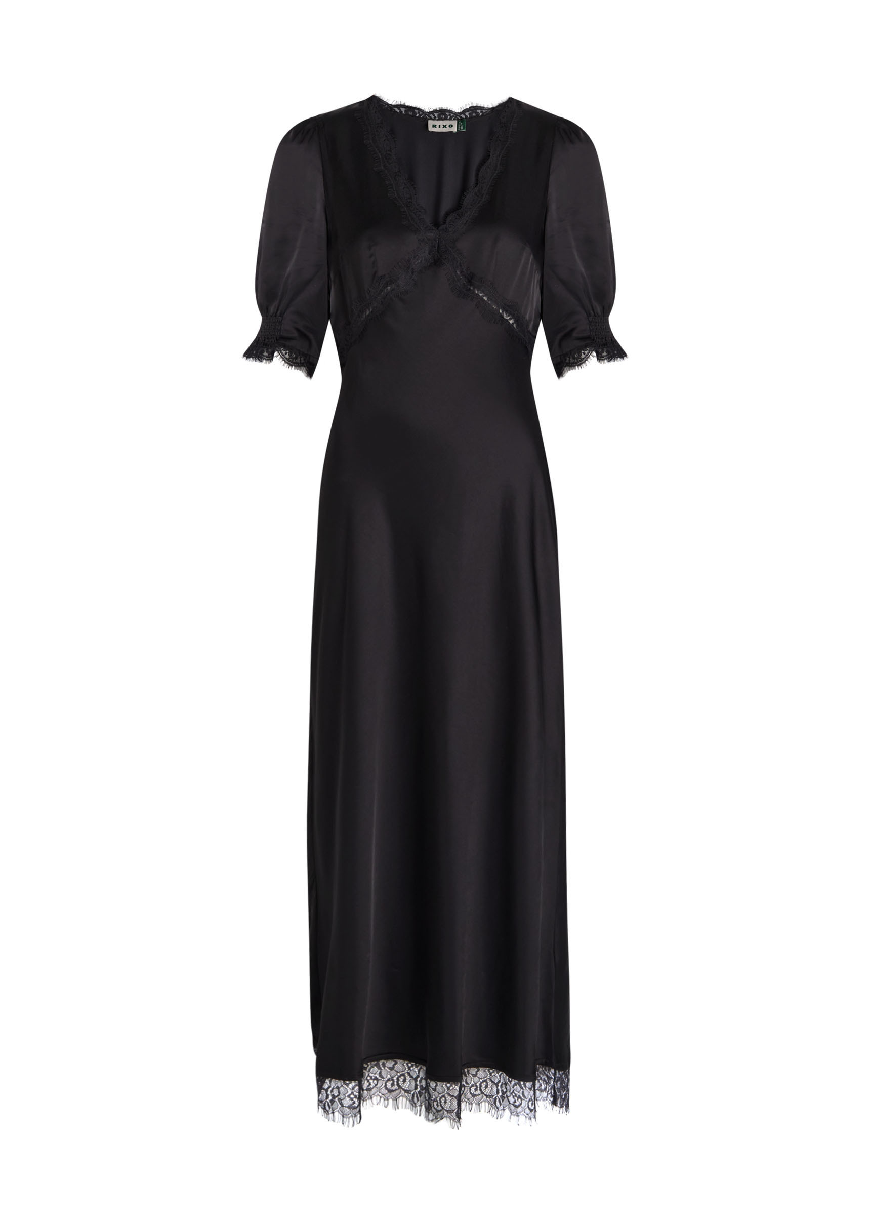 Annina lace-embellished satin midi dress | Harvey Nichols