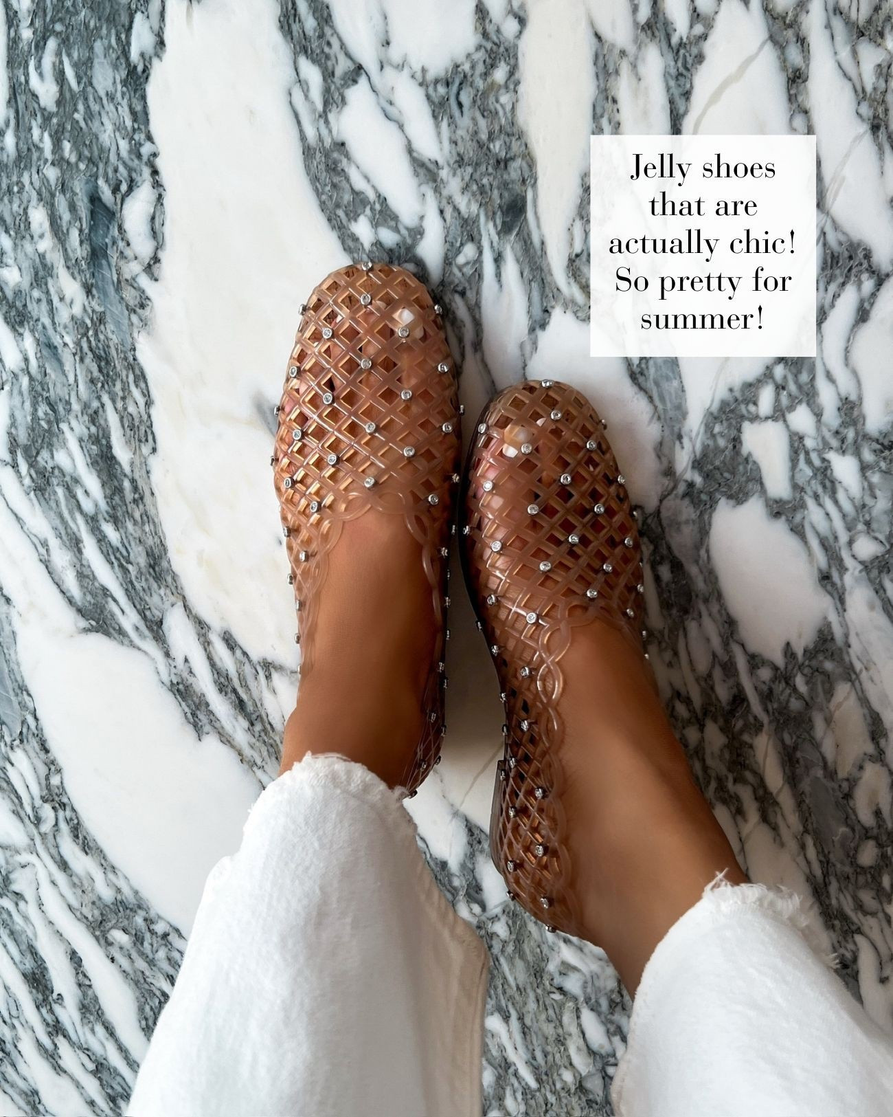 Steve Madden rhinestone jelly flats that I’ll be wearing all summer. These are from Nordstrom and under $70. They’re so cute with jeans, shorts or dresses. Such a great comfy option for vacations and getaways. 

Summer shoe picks, summer shoe trends, spring shoes 

#LTKPetite #LTKOver40 #LTKmomlife