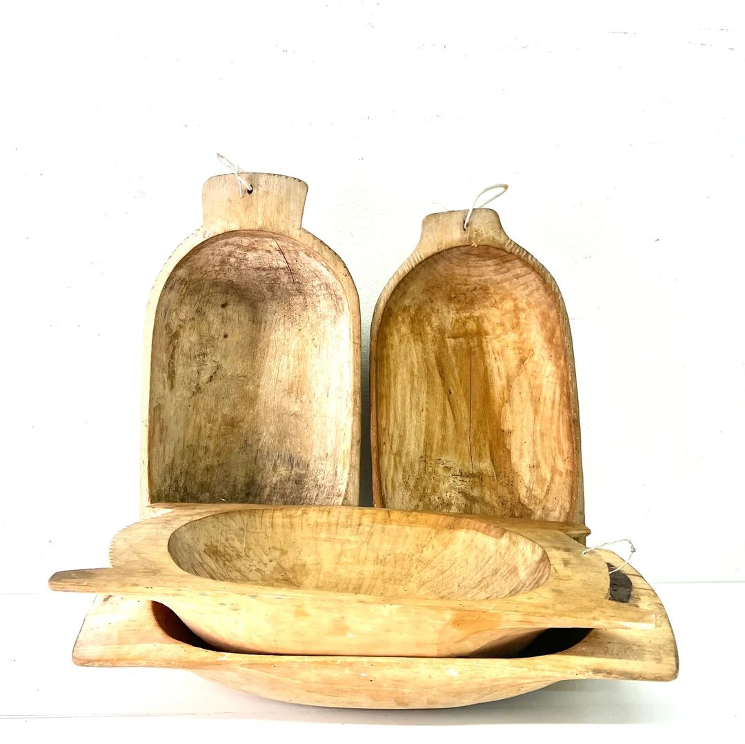 Hand Carved Vintage Dough Bowls, Large Wooden Dough Bowls - Etsy | Etsy (US)