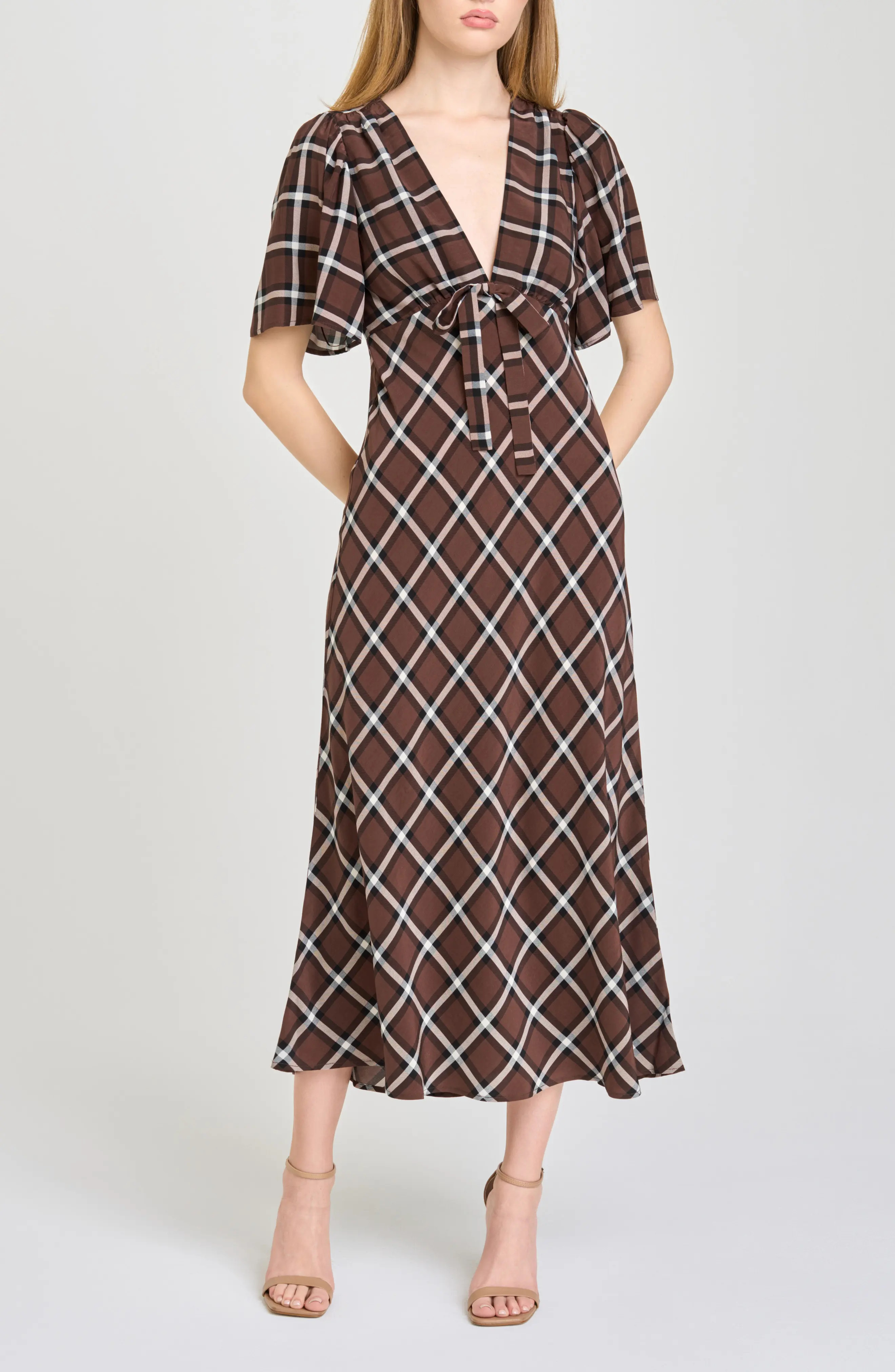 WAYF Jules Plaid Midi Dress (Women) | Nordstrom | Nordstrom
