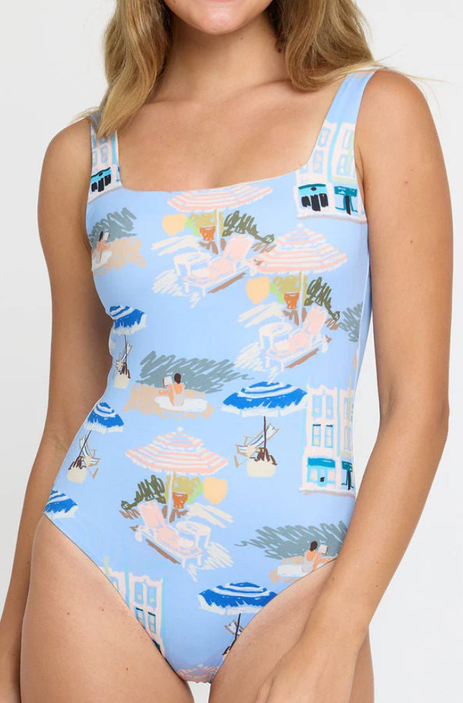 Janece Square Neck One-piece Swimsuit in Coast to Coast Resort Swimwear 

 #LTKmomlife