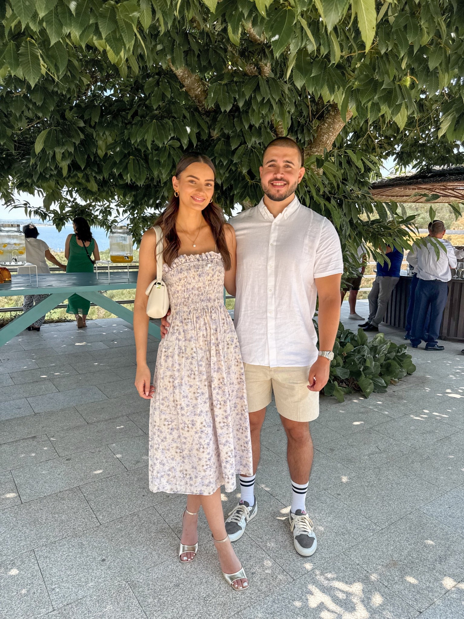 Summer event couples outfits 💕 
Hers: floral strapless dress, gold heels
His: linen short-sleeve shirt, cream shorts, trainers

#LTKwedding #LTKsummer #LTKeurope