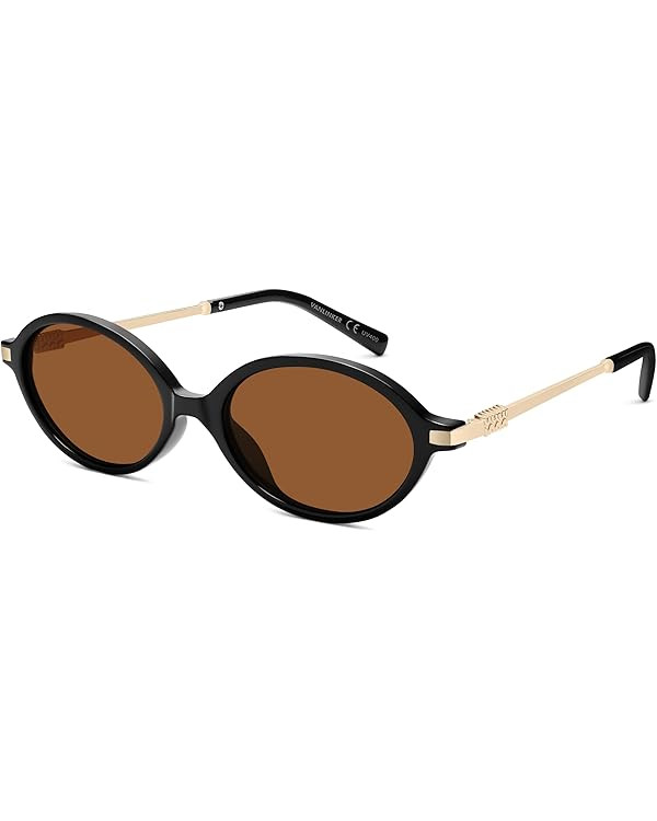 VANLINKER Trendy Oval Retro Vintage Round Sunglasses for Women Men Cute Shades VL9903 | Amazon (US)