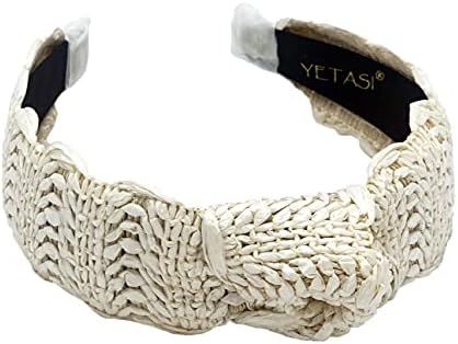 YETASI Head bands for Women's Hair Off White is Unique. Straw Headband is a Summer Headbands for ... | Amazon (US)