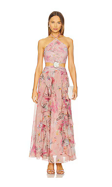 PatBO Lily Flower Maxi Dress in Orange from Revolve.com | Revolve Clothing (Global)