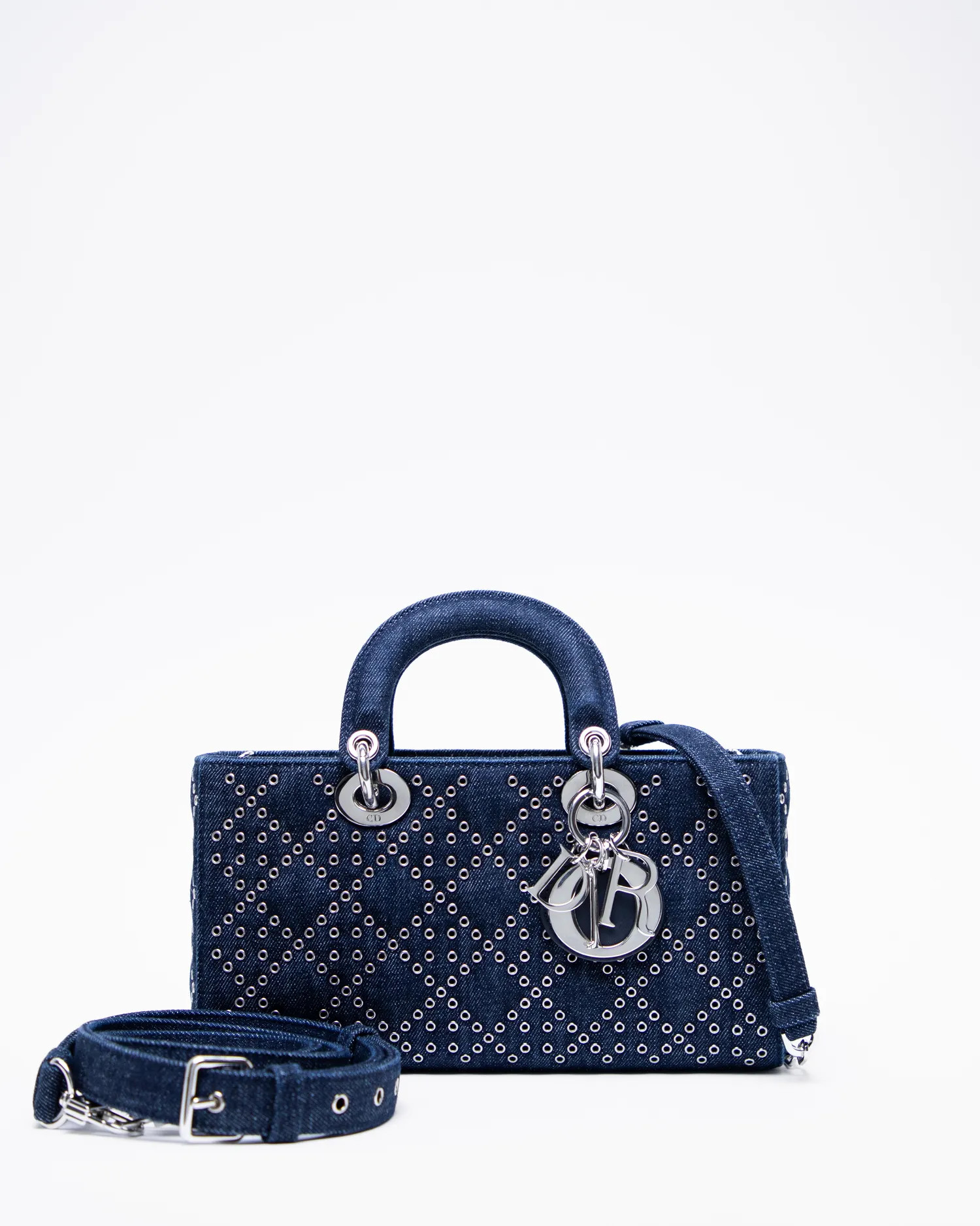 Denim Eyelet Lady D-Joy Bag | Vivrelle