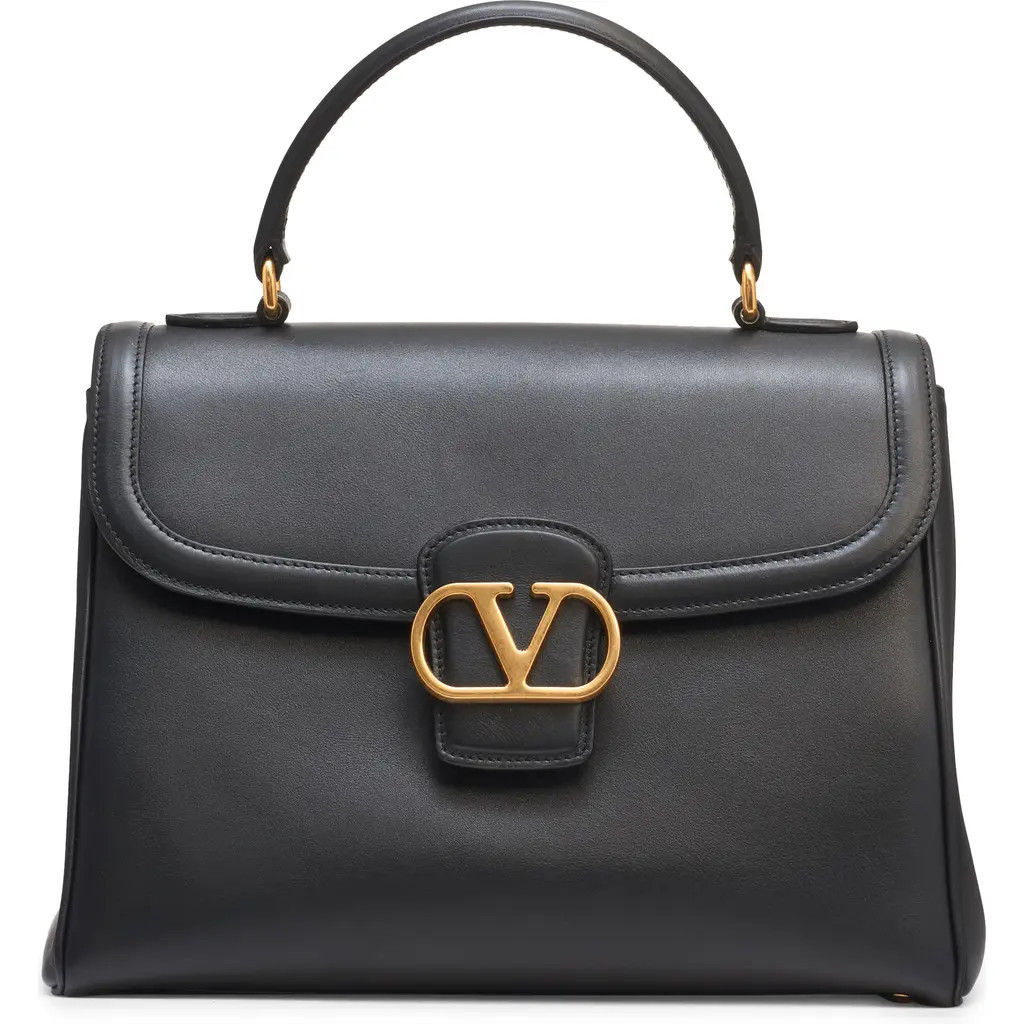 Valentino Garavani Large 9TO5 Leather Top Handle Bag in Nero at Nordstrom | Nordstrom