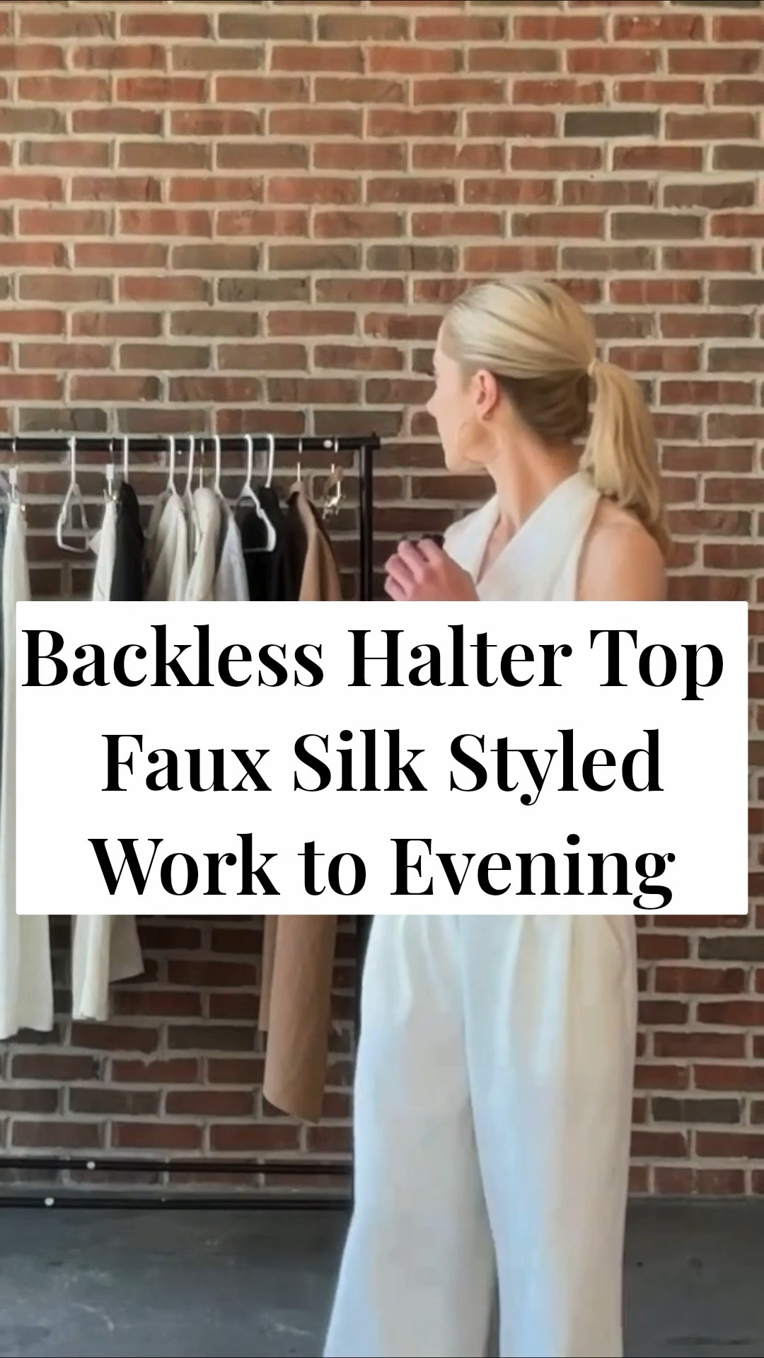 Backless Halter Top Faux Silk Styled Work to Evening
LTK grwm LTK ootd styled live on Amazon Live LTK petite size friendly top and LTK workwear appropriate with blazer 

#LTKWorkwear #LTKootd #LTKPetite