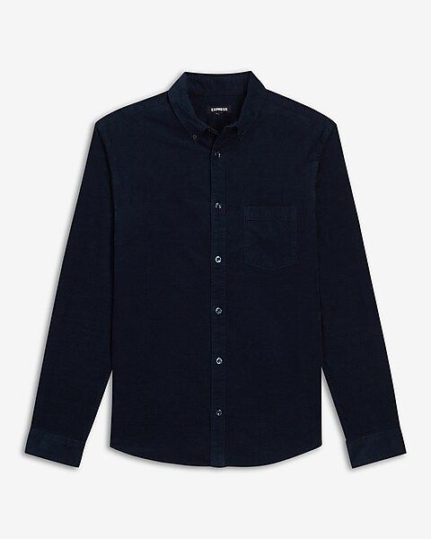 Slim Solid Stretch Corduroy Shirt | Express