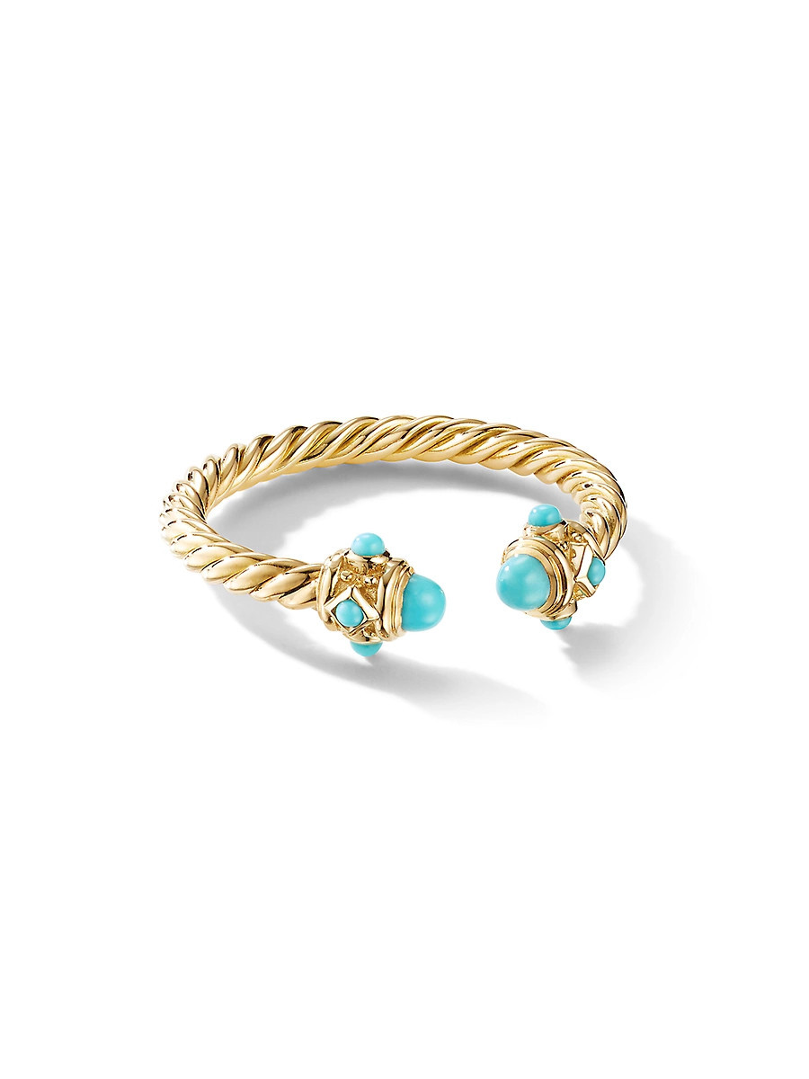 David Yurman Women's Renaissance Ring in 18K Yellow Gold - Turquoise - Size 9 | Saks Fifth Avenue