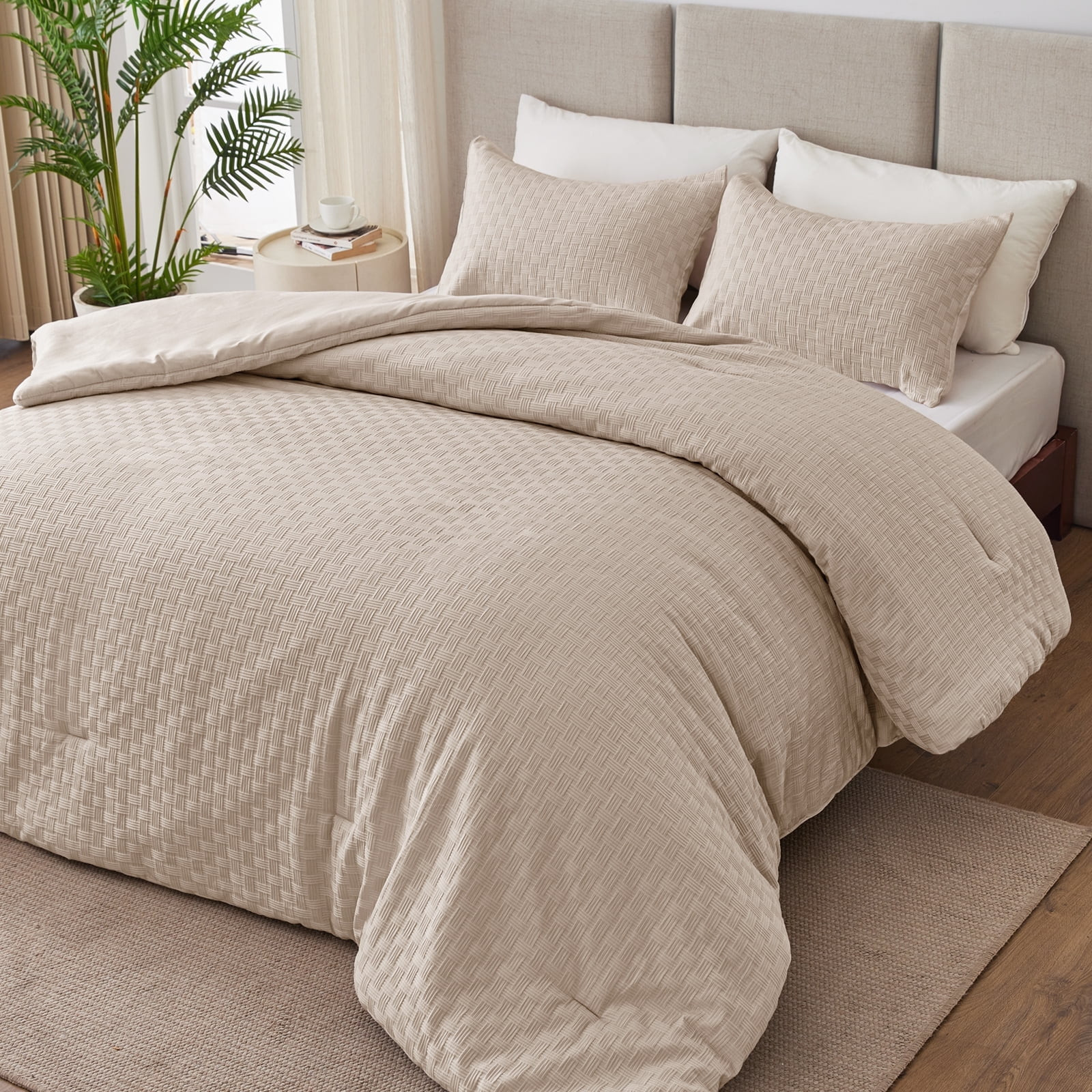 Whale Flotilla 3-Piece Jacquard Braid Ultra Soft Queen Comforter Set, Luxury Reversible Microfibe... | Walmart (US)