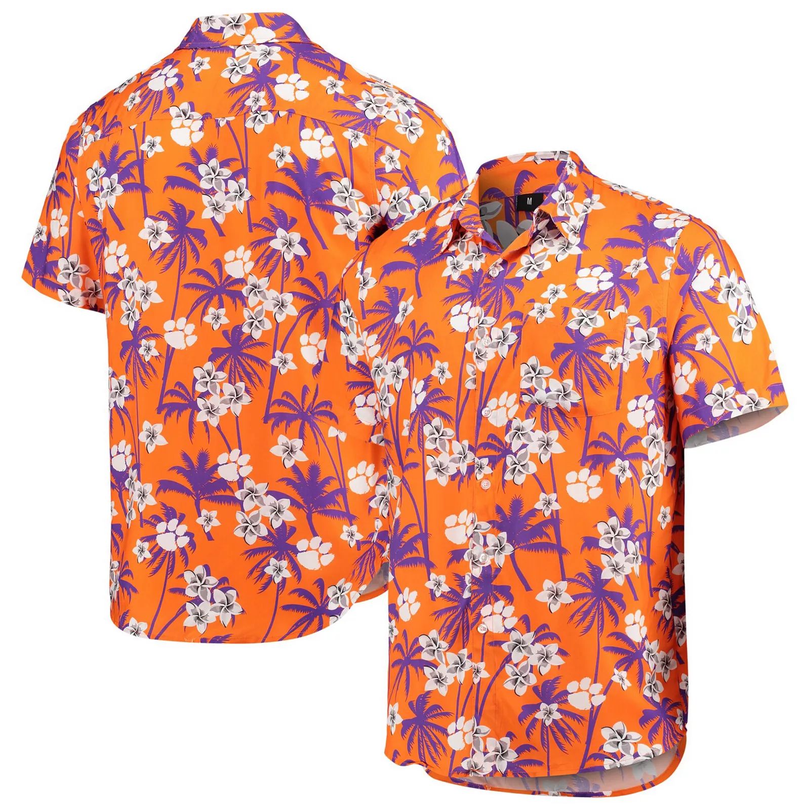Men's Orange Clemson Tigers College Floral Button-Up Shirt, Size: Large | Kohl's