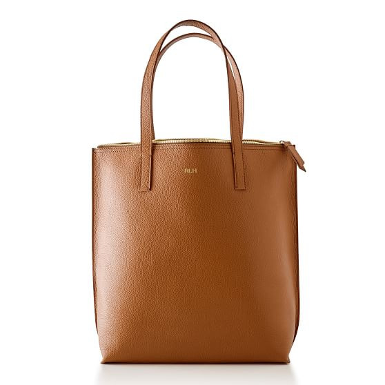The Daily Tote, Leather, Camel | Mark and Graham