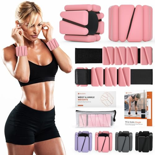 Wrist Weights, Ankle Weights for Women Men, Adjustable Wrist Weighted Bracelet for Home Gym Workout, Running, Yoga, Exercise, Strength Training, Set of 2 (1LB Each)-Pink | Amazon (US)