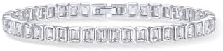 PAVOI 14K Gold Plated Tennis Bracelets for Women - Bezel Set Cubic Zirconia Bracelet - Simulated ... | Amazon (US)