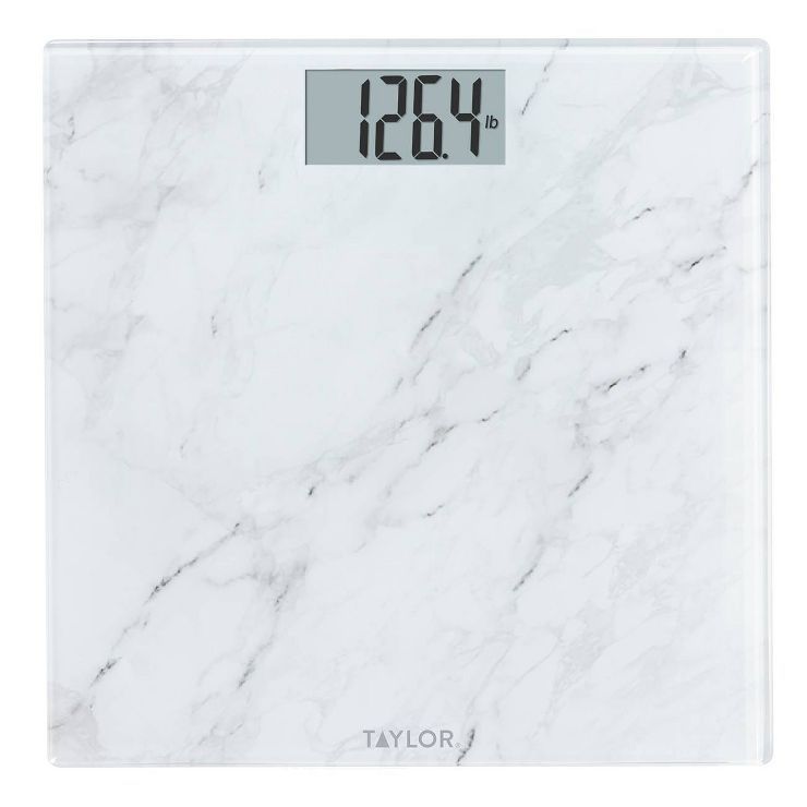 Glass Digital Scale with Marble Design White - Taylor | Target
