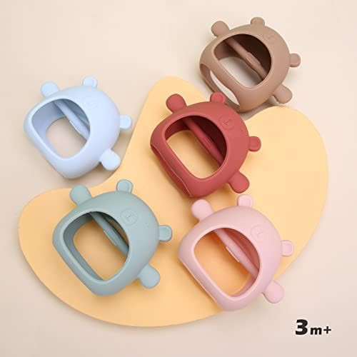 AULEGE Silicone Baby Teether Toy for Infants 3+ Months, Anti-Drop Silicone Baby Mitten Teether for S | Amazon (US)