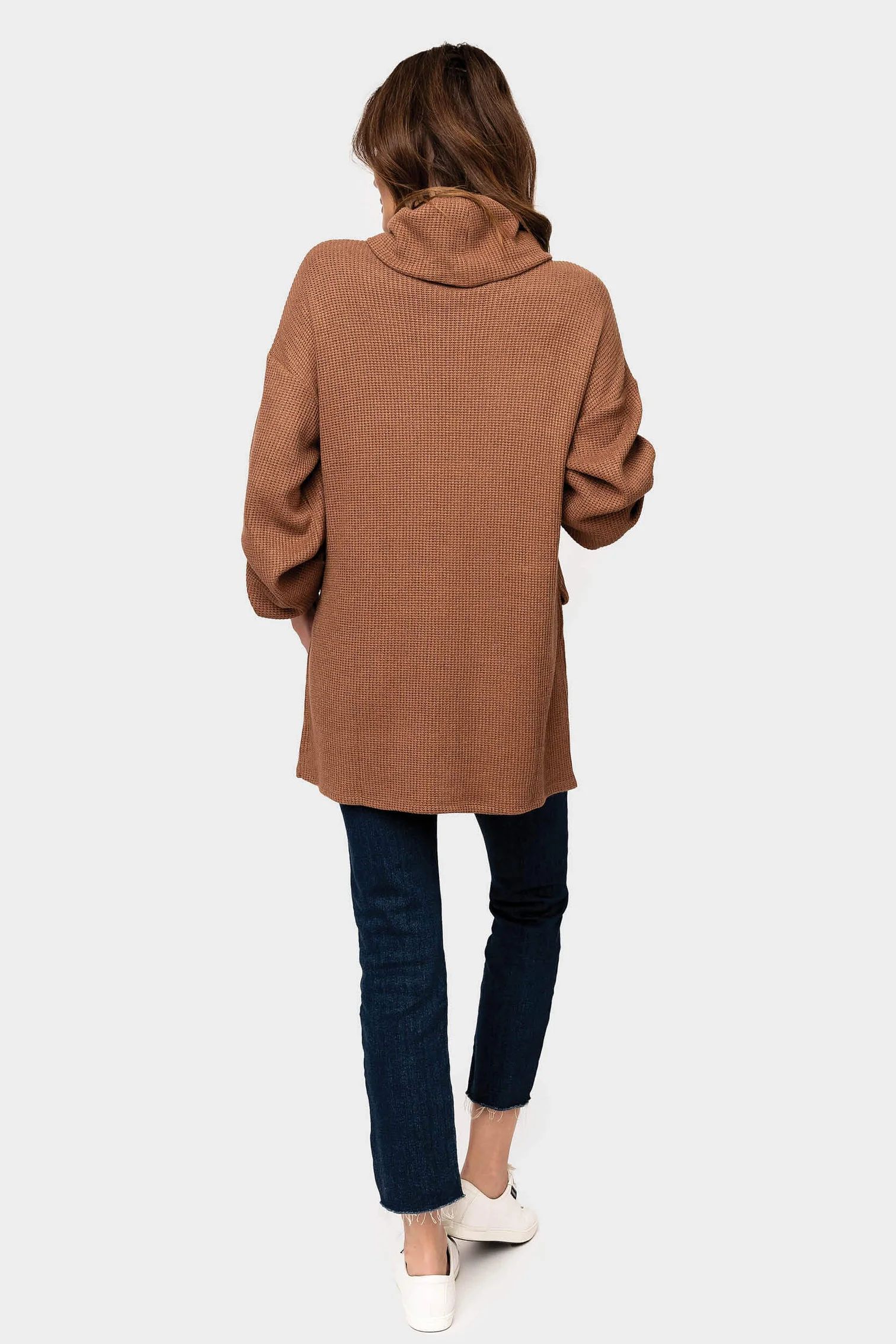 Cowl Neck Blouson Sleeve Soft Luxe Sweater | Gibson