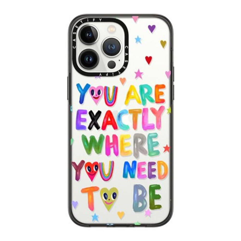 CASETiFY Compact iPhone 14 Pro Max Case [4 ft. 2X Military Grade Drop Protection/Slim/Lightweight] - You are Exactly - Clear Black | Amazon (US)