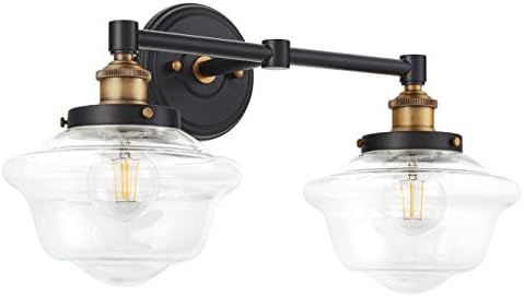 Linea di Liara 2 Light Farmhouse Bathroom Light Fixtures, Lavagna Matte Black Wall Lights Over Mi... | Amazon (US)