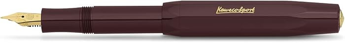 Kaweco CLASSIC SPORT Fountain Pen Bordeaux with 23 Carat Gold-Plated Steel Nib and Iridium Tip fo... | Amazon (US)