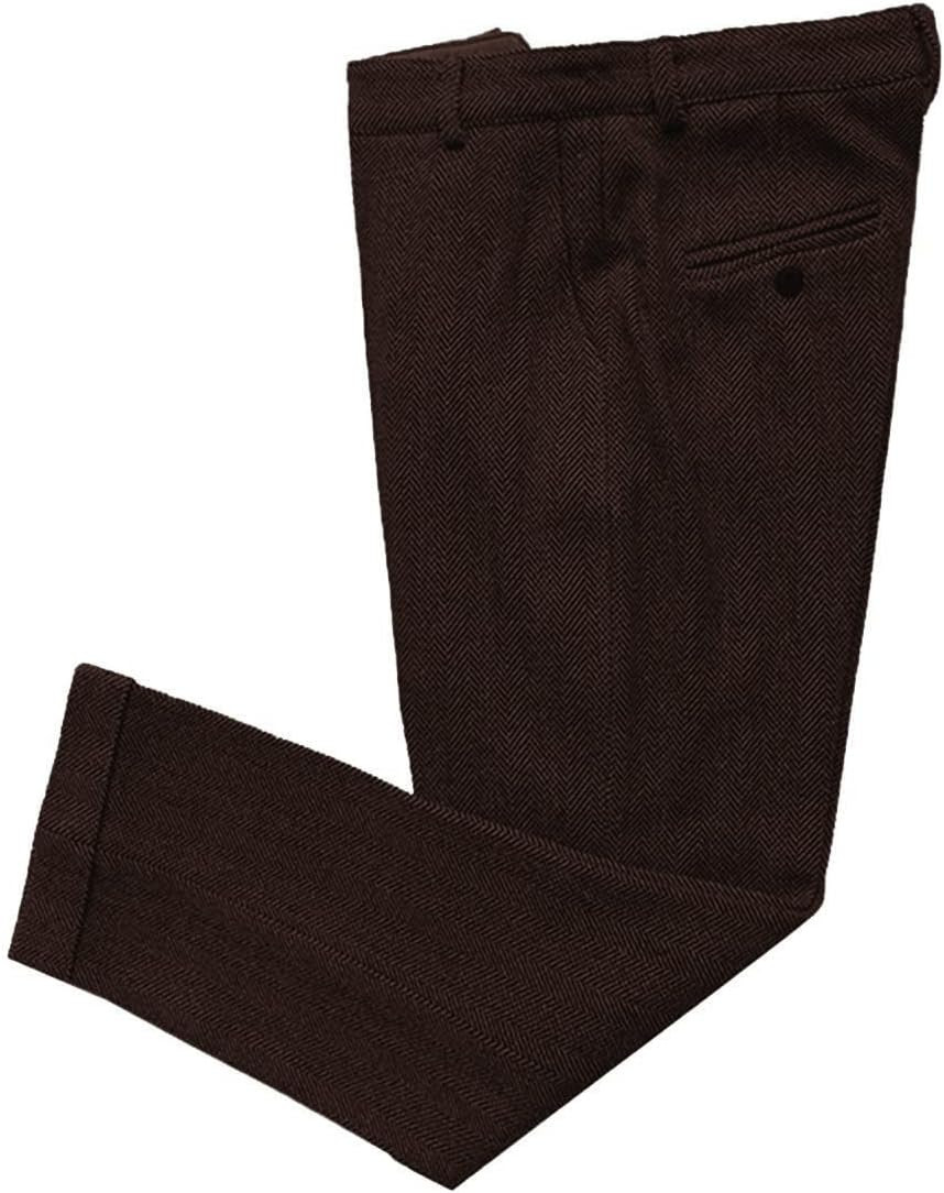 Mens Vintage Tweed Dress Pants Slacks Trousers Regular Fit Suit Pants for Men | Amazon (US)