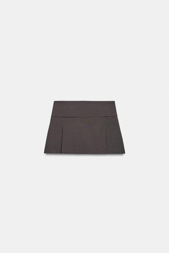 PLEATED CHECK SKORT | Zara UK