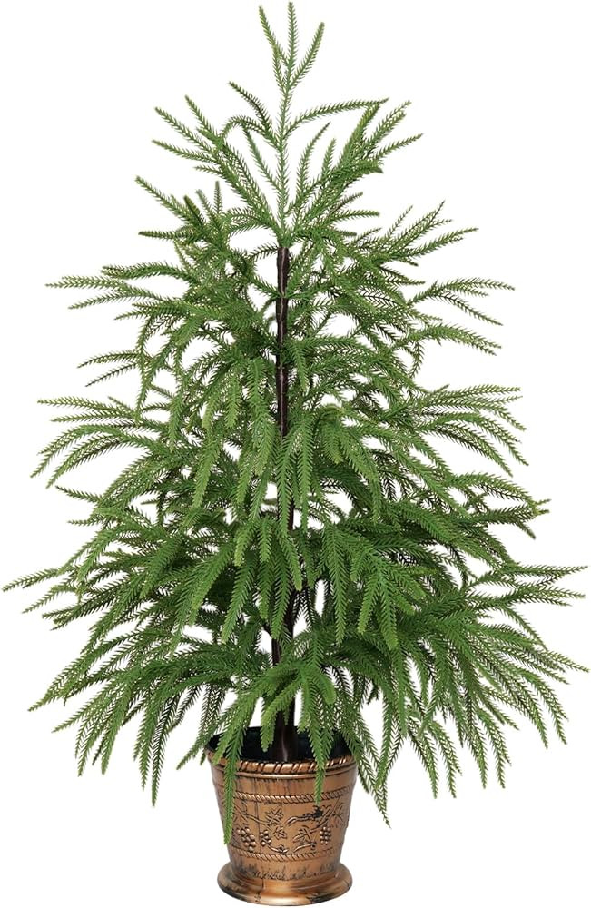 XmasExp 3ft Norfolk Pine Tree Artificial Faux Potted Christmas Tree for Front Porch Indoor Outdoo... | Amazon (US)
