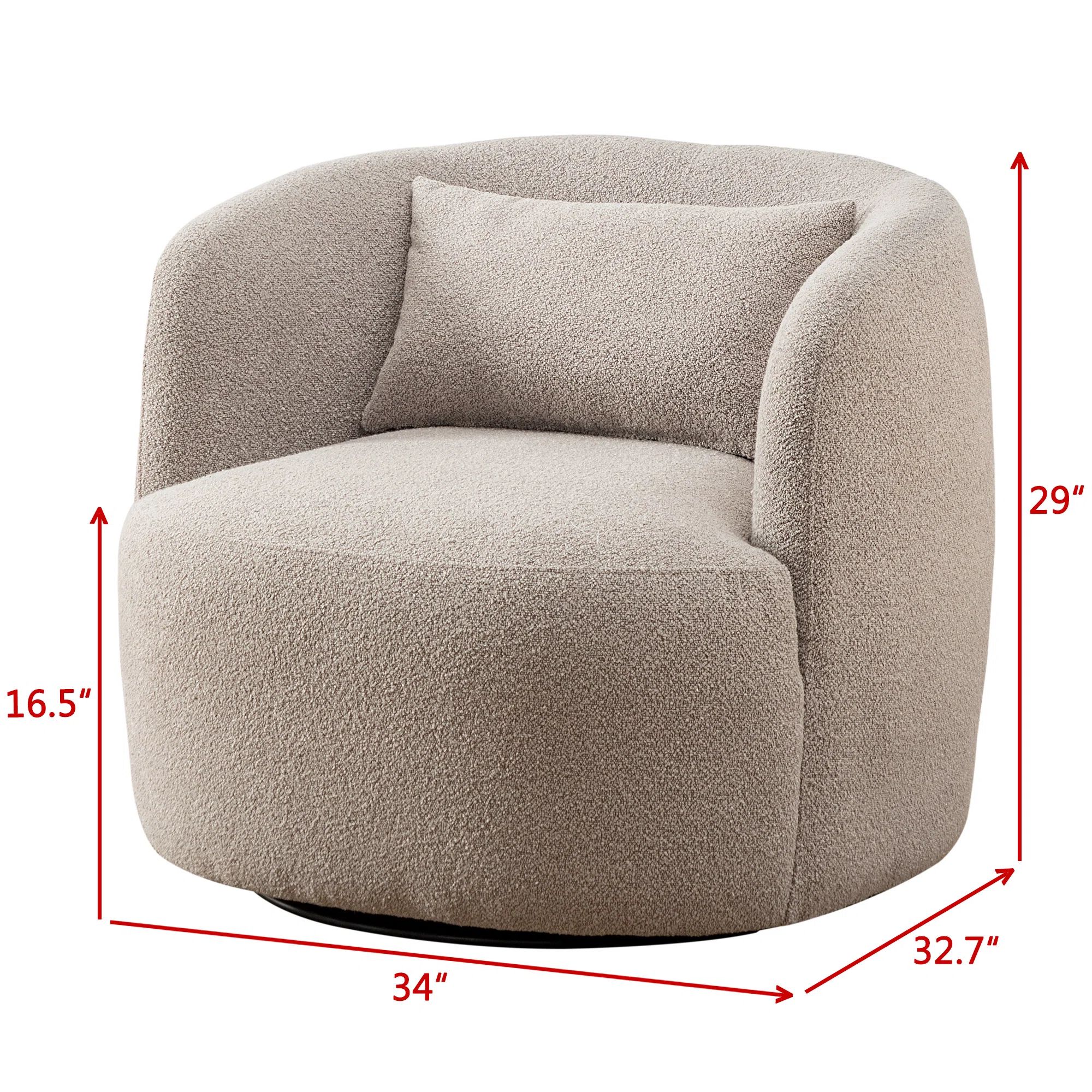 Carrena 34" Wide Boucle Upholstered Swivel Armchair | Wayfair North America