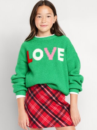 SoSoft Crew-Neck Graphic Sweater for Girls | Old Navy (US)
