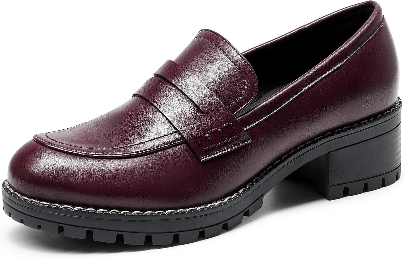 DREAM PAIRS Women's Platform Chunky Heeled Loafers, Womens Business Casual Shoes | Amazon (US)