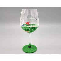 Golf Wine Glass - 19Th Hole Hand Painted Gift For Him, Golfer, Dad, Husband, Father's Day Gifts Stemmed Or Stemless | Etsy (US)