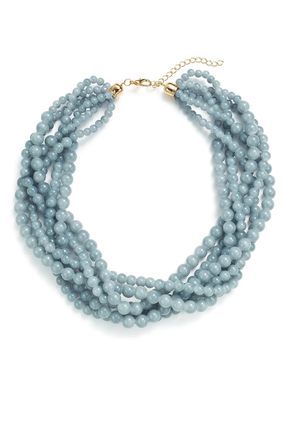 Slate & Willow Accessories Light Blue Swirl Beaded Necklace | Rent the Runway