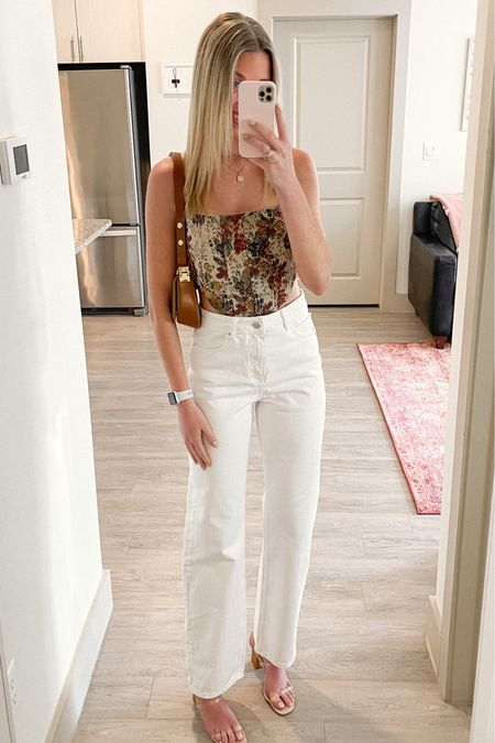 Spring and summer casual bar outfit + girls night out 
The look: top is Lane201 so I’ve linked similar, brown Amazon shoulder bag, agolde white denim jeans (26) and Steve Madden nude heels #amazonfinds #amazonfashion #amazonbag #shoulderpurse summeroutfit #cluboutfit #nightout #ootd #whitedenim #corsettop

#LTKU #LTKsalealert #LTKstyletip