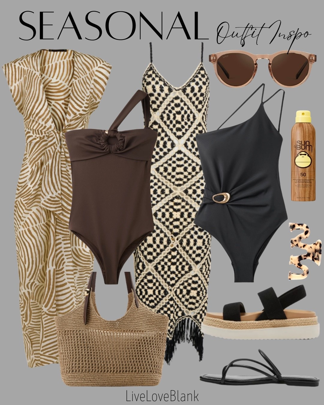Beach day outfits for her
Pool day inspo 
One piece swimwear 
Cover ups 
Tote bag
Summer sandals 
@nordstrom 
@Target
