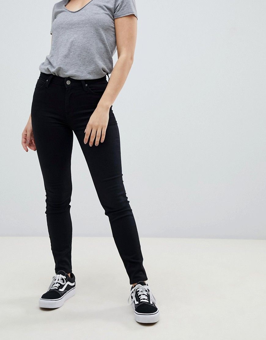 Lee Scarlett High Rise Skinny Jeans - Black | ASOS US